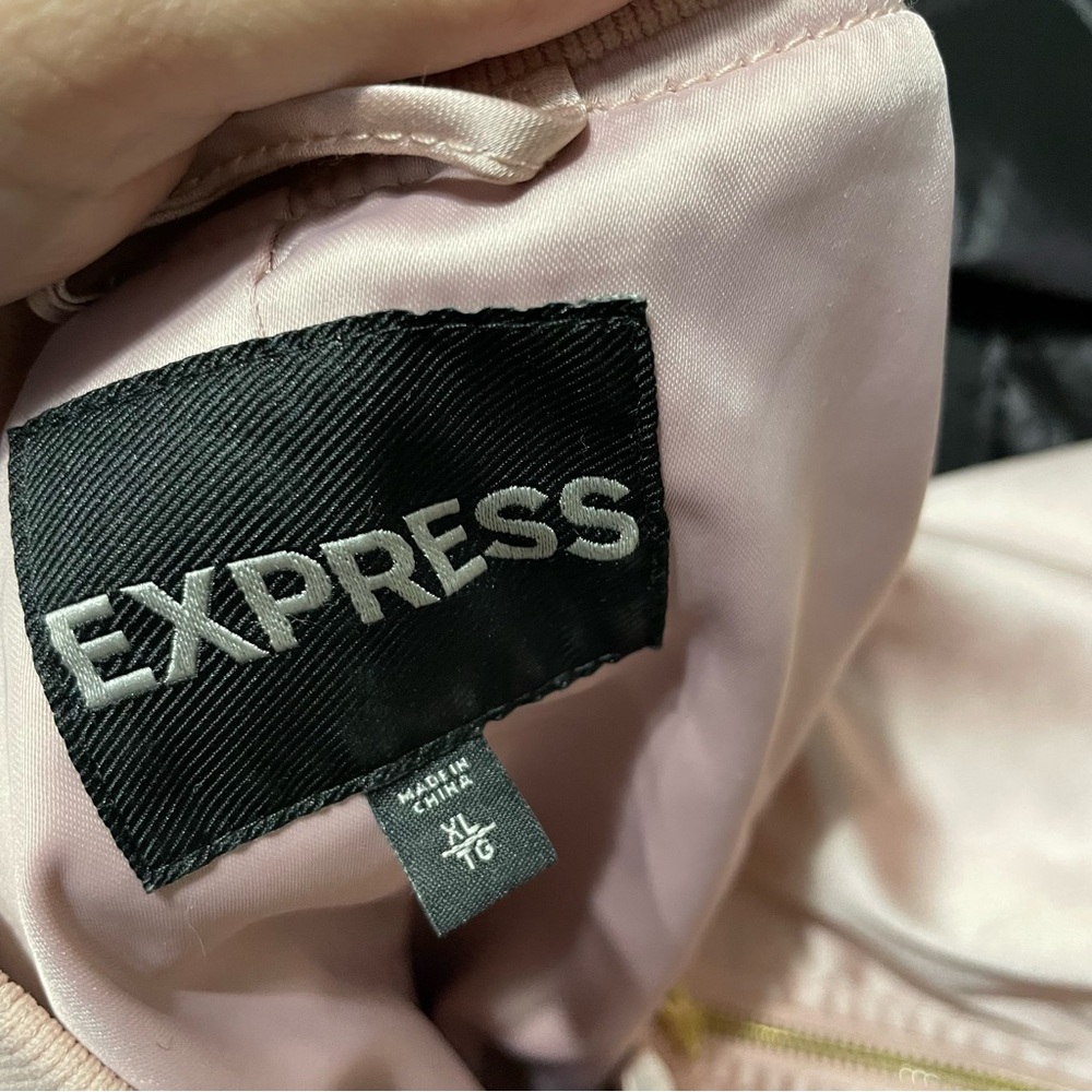 Express Pink Satin Bomber Jacket Size XL - Picture 6 of 8